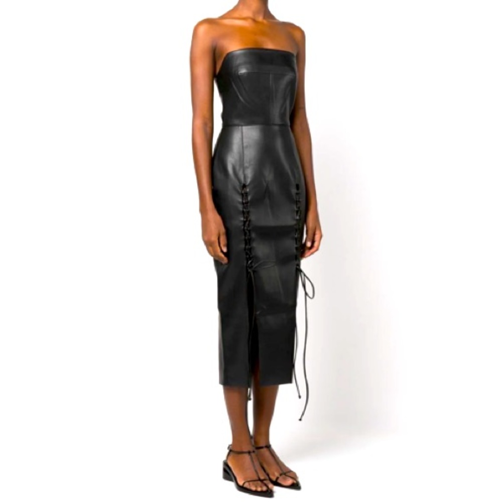 Vegan Leather MIDI Dress